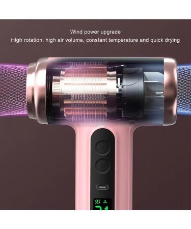Buy Cordless Hair Dryer - Quiet Compact & USB Rechargeable 200W for Travel | Hot & Cold with Digital Screen - Perfect for Camping & Dorm Use - Buy Online on GoSupps.com
