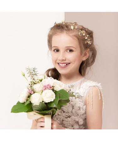 Gold Leaf Headband for Women Flower Girl Headpiece Gold Headband Wedding Hair Accessories for Kids Pearl Headpiece Wedding Bridal Boho Hair Piece Gold Hair Vine Headband for Prom Party - Buy Online on GoSupps.com