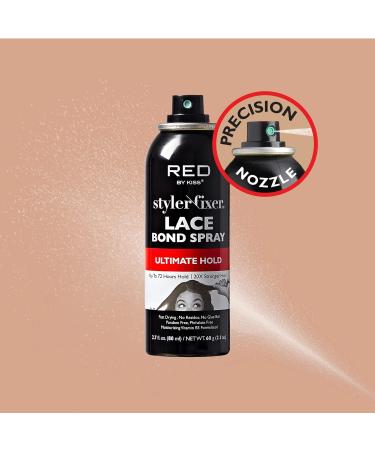 Red by Kiss Lace Bond Hold Spray Styler Fixer The Ultimate Adhesive Spray for Wigs Active Use Fast Drying Up to 72Hours 20X Stronger Hold Daily Wig Applications 2.7 Fl Oz (Pack of 1) - Buy Online on GoSupps.com