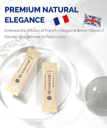 Unizaar Collagen Powder Serum - 100mg*10 | Transform Your Cream with Luxe French Collagen & Vitamin C | Potent Korean Skin Care with Hyaluronic Acid - Buy Online on GoSupps.com