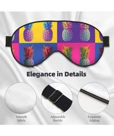 Colorful Pineapple Pattern Soft Sleep Eye Mask | Breathable Eye Patch for Women | Ideal for Travel & Relaxation - Buy Online on GoSupps.com