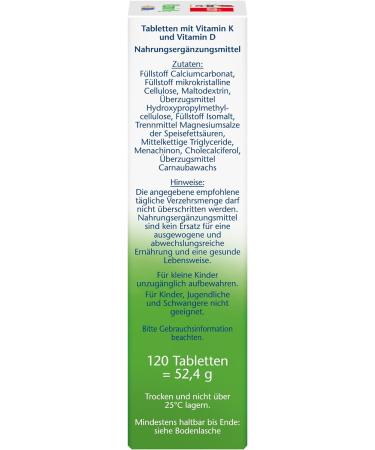 Doppelherz Vitamin K2 + D3 1000 IU - Supports Healthy Bones - 120 Mini Tablets | Buy Internationally - Buy Online on GoSupps.com
