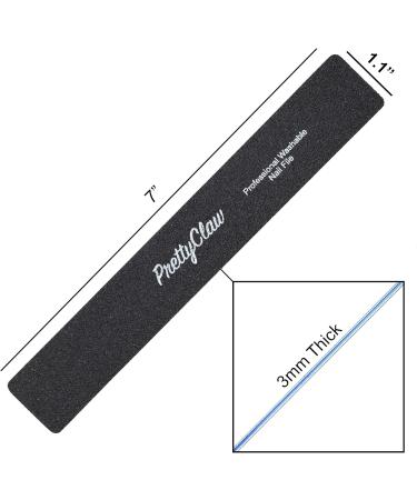 PrettyClaw | 10pc Professional Nail File 100/100 Grit Black Rectangle Acrylic Nail Files Plastic Center Double Sided Emery Board for Nails Washable 7 inch Nail File - Buy Online on GoSupps.com