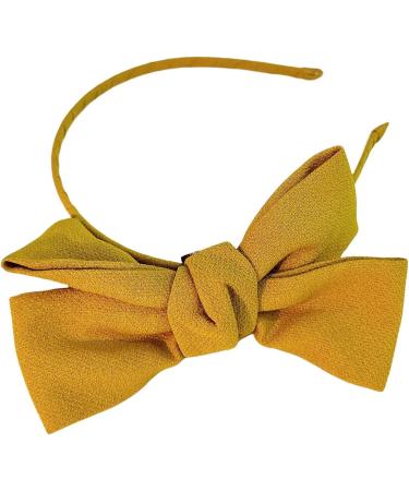 scicent Hairband Fabric Bow Headband Elastic Women's 1980s Head Band Cosplay Hair Hoop Accessories for Women and Girls Good for Carnival Party Daily Hair Bands Yellow - 16324 - Buy Online on GoSupps.com