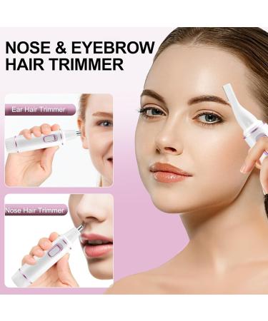 AREYZIN 2-in-1 Nose Hair Trimmer for Women - Waterproof Eyebrow & Facial Hair Removal with Dual-Edge Blade + AA Battery - Buy Online on GoSupps.com