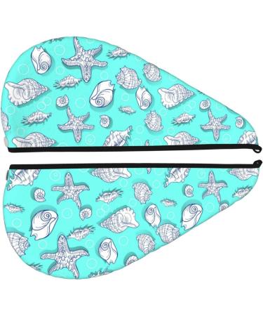 Seashell & Starfish Microfiber Hair Towel - Soft Super Absorbent Coral Velvet Wrap for Long Curly & Thick Hair - Quick Dry Cap for Women - Buy Online on GoSupps.com