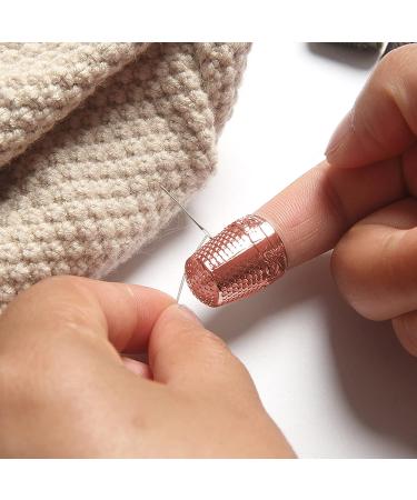 Adjustable Metal Copper Finger Thimble Set - 11Pcs Sewing Thimble Finger Protectors - Blue Silicone Leather Thimble Finger Tips - Ideal for Embroidery, Quilting, and Needlework - Buy Online on GoSupps.com