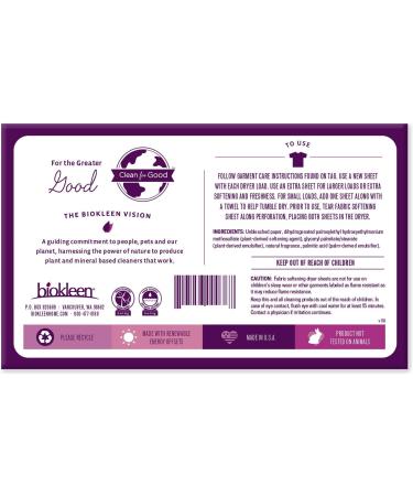 Biokleen Eco-Friendly Laundry Dryer Sheets - Non-Toxic Fabric Softener, Citrus Essence, 80 Count - Buy Online on GoSupps.com