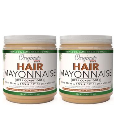 Originals By Africa's Best Hair Mayonnaise Conditioner 2 Pack 15 oz Jar Enriched with Natural Botanical Herbal Extracts and Olive Oil to Deep Condition and Repair 15 Ounce (Pack of 2) - Buy Online on GoSupps.com