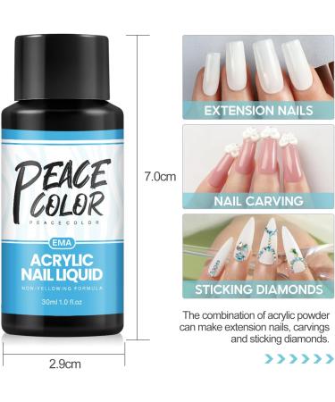 PEACECOLOR 2PCS 30ML EMA Acrylic Liquid Monomer Non-Yellowing Monomer for Acrylic Nails Acrylic Powder Professional Acrylic Liquid for Nail Art DIY at Home Beauty Gifts for Women Girls color 181 - Buy Online on GoSupps.com