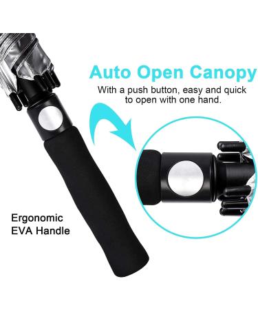 Prospo 68 Golf Umbrella | UV Protection, Extra Large, Auto Open, Windproof - Silver/Black - Buy Online on GoSupps.com
