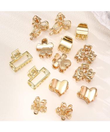 14Pcs Gold Small Claw Hair Clips for Thin/Medium Thick Hair - Non-slip Hair Accessories for Women and Girls - Buy Online on GoSupps.com