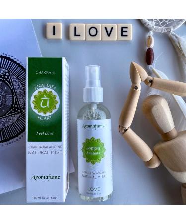 Heart Chakra Natural Mist by Aromafume | 100ml Aromatherapy Spray for Chakra Balance | Rose & Bergamot Essential Oils for Meditation & Yoga - Buy Online on GoSupps.com