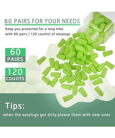 EXGOX Soft Foam Earplugs 38dB SNR 60 Pairs - Comfortable for Sleeping, Studying, Travel & Concerts - Buy Online on GoSupps.com