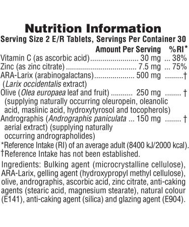 NaturesPlus Tri Immune Supplement - Olive Leaf, Arabinogalactans, Andrographis & Vitamin C - 60 Vegan Tablets (30 Servings) - Buy Online on GoSupps.com