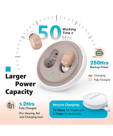 Autiphon U01 Rechargeable Digital Hearing Aids for Seniors - Noise Cancelling, Easy Operation, 1 Week Backup Power - Beige (Pair) - Buy Online on GoSupps.com
