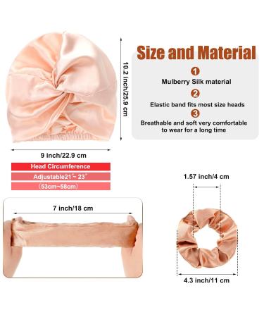 Silk Cap, Pillowcase, Bonnet, Wrap, Scrunchies, Hair Ties Set - Rose Gold Pink | For Women & Girls - Buy Online on GoSupps.com