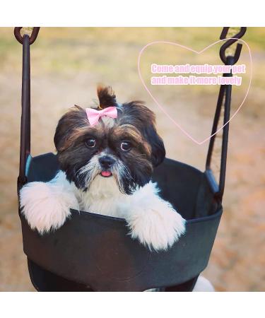 60PCS Cute Puppy Dog Bowknot Hair Bows with Rubber Bands - Handmade Pet Grooming Accessories - Buy Online on GoSupps.com