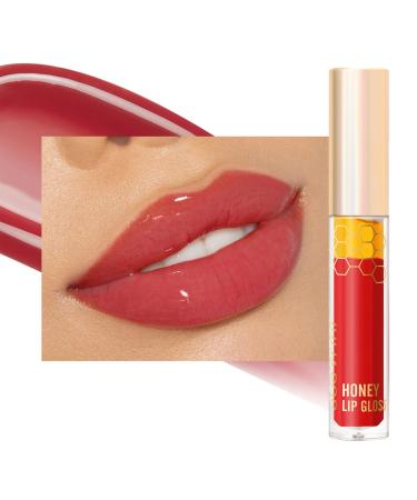 MIESCHER Hydrating Honey Lip Oil  Moisturizing Plumper Lip Oil Ultra Shine & Non-sticky Shiny Glossy Liquid Lipstick Shimmer Glow Lip Stain Lip Tint Tube  High Shine Plumping Lip Oil Layered Design Vegan Lip Gloss Balm f...