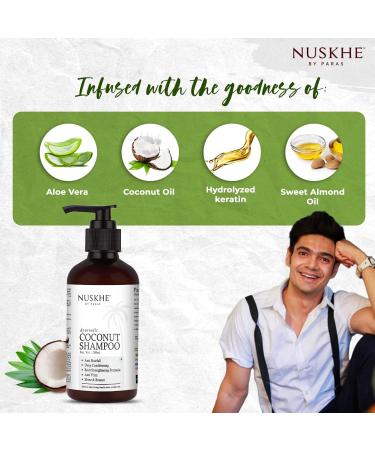 Nuskhe by Pa ras Deep Root Conditioning Combo - Coconut Shampoo & Conditioner Set with Coconut Oil Avocado Oil & Keratin - 200 ml Each - Best for Healthy Hair - Buy Online on GoSupps.com