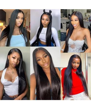 ALIMICE 13X4 HD Lace Front Straight Human Hair Wig for Black Women - 22 Inch Natural Color, Pre Plucked with Baby Hair, Brazilian Virgin Hair, 150% Density - Buy Online on GoSupps.com