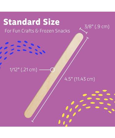200 Pcs 4.5 Natural Wood Popsicle Sticks for Crafts, Food & Ice Cream - Wax Tongue Depressors - Buy Online on GoSupps.com