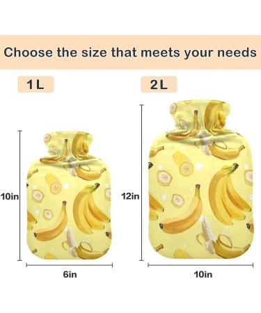 NAANLE Cartoon Fruit Banana Bottle - 2L Transparent Hot Water Bottle for Bed & Pain Relief | Heat & Cold Therapy - Buy Online on GoSupps.com