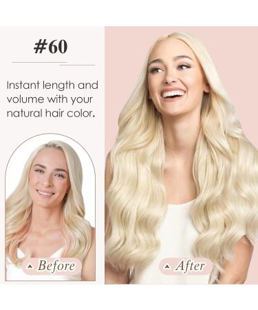 Tess Tape Extensions | Real Hair White Blonde #60 | 10PCS Tape-In Remy Human Hair | 30cm 20g - Buy Online on GoSupps.com