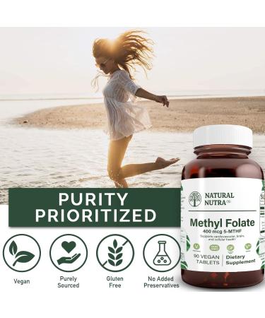 Natural Nutra Methyl Folate Supplement - Quatre Folic Support for Body Health - 90 Vegan Tablets - Buy Online on GoSupps.com