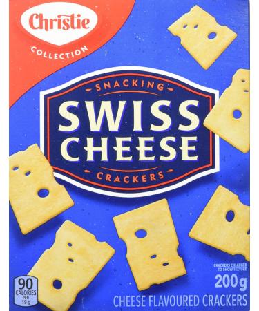 Christie Swiss Cheese Crackers 200g/7.1oz. 6ct Imported from Canada Swiss Cheese 7.06 Ounce (Pack of 6)