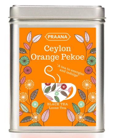 PRAANA TEA Ceylon Orange Pekoe Black Tea Gift Tin 100 g Loose Tea