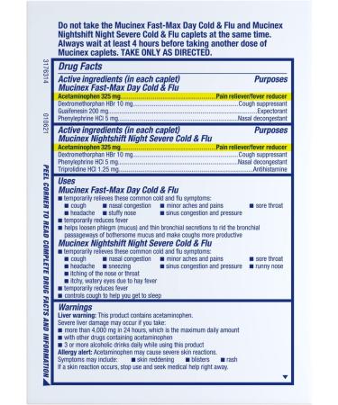 Mucinex Maximum Strength Fast-Max Cold & Flu Day/Night Relief - 20 Caplets - Buy Online on GoSupps.com