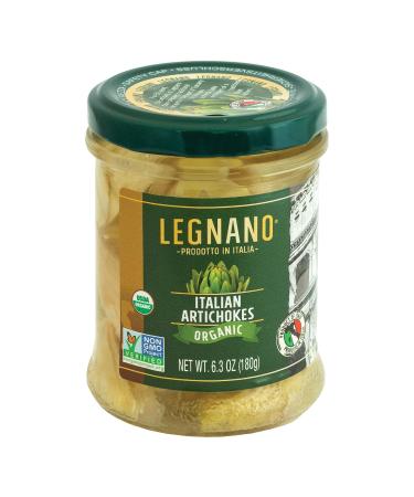 Organic Artichokes by Legnano | Quartered Artichoke Hearts in Oil | Non GMO, Product of Italy | 6.5 oz Jar Single