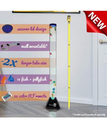 SensoryMoon 3.9ft Bubble Tube Floor Lamp with 10 Fish, 20 Color Remote - Best LED Aqua Night Light for Kids Bedroom and Autism - Tall Water Tower Tank, Fake Aquarium Column Stand for Living Room Decor - Buy Online on GoSupps.com