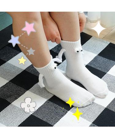 Magnetic 3D Doll Couple Socks - Funny & Cute Handling Socks for Women & Men in White - Buy Online on GoSupps.com
