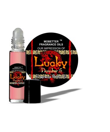 MoBetter Fragrance Oils' Our Impression of Lucky Number 6 for Men Cologne Body Oil 1/3 oz roll on Glass Bottle