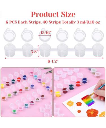 Caffox 240pcs Empty Paint Pot 40 Strips Acrylic Mini Container Storage with Lids (3ml/0.1oz) for Arts & Crafts - Buy Online on GoSupps.com
