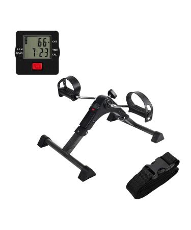 AHMED Folding Under Desk Bike Pedal Exerciser for Arm/Leg Medical Fitness Exercise Bike Mini Portable Home Workout (Black)