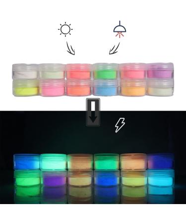 Glow in The Dark Powder - 12 Colors Pigment for Resin, Paint, Slime & DIY Crafts (0.4oz/12g each) - Buy Online on GoSupps.com