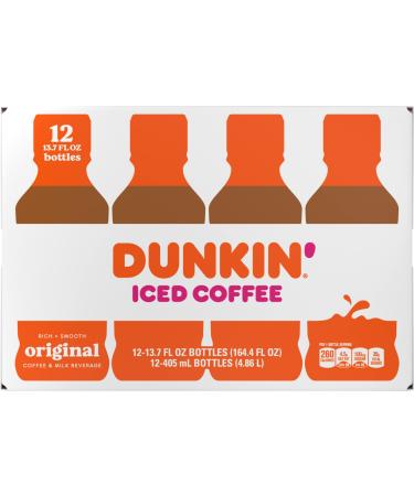 Dunkin Donuts Iced Coffee, Original, 13.7 Fluid Ounce (Pack of 12)