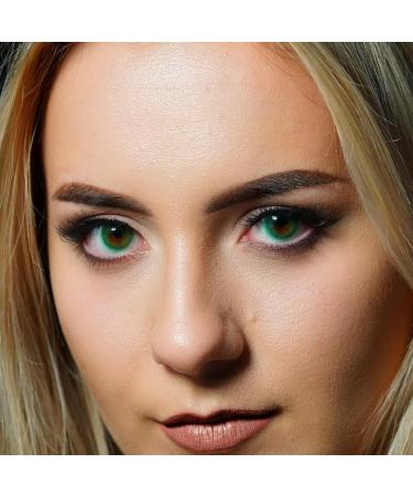 Shop Charmiga Verde Green Colored Contact Lenses - Annual Soft Hydrogel 0.0 Diopters Includes 2 Lenses & Cases - Natural Colors for Every Look - Buy Online on GoSupps.com