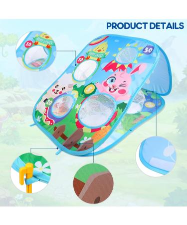 PRETYZOOM Kids Cornhole Game Set - Portable Outdoor Toss Game with 6 Bean Bags | 25x19 Light Blue - Buy Online on GoSupps.com