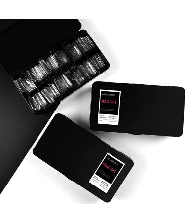 360PCS Wellquinn Short Square Nail Tips - Full Cover Press on Nails - Clear Acrylic French False Nails with Box for Manicure Salon and DIY Nail Art - 10 Sizes - Buy Online on GoSupps.com
