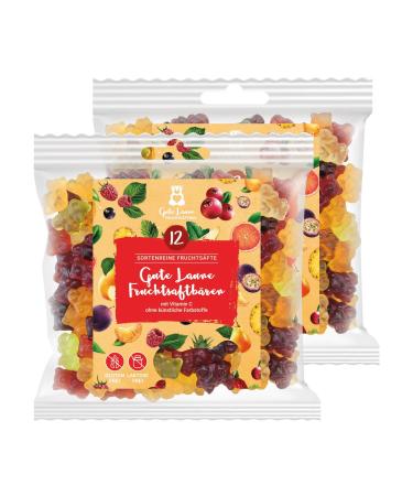 naschlabor Pack of 2 Cheerful Fruit Juice Bears | Little Bears | 20% Mixed Fruit Juice | No Artificial Colors or Flavor Enhancers | Gluten and Lactose Free