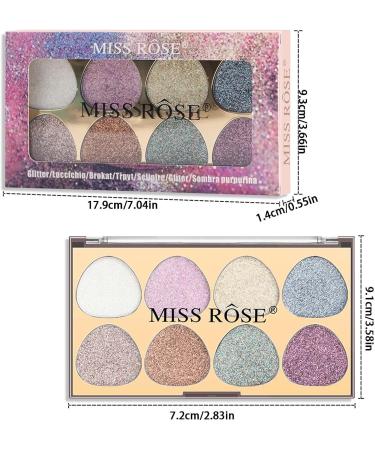 Eyeshadow Palette - 8 Colors Shimmer Eye Shadow Eye Shadow Powder Makeup Pallet Highly Pigmented Ultra Shimmer Fovolat M1 - Buy Online on GoSupps.com