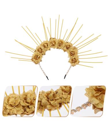 Shop Lurrose Star Crown Headband | Floral Goddess Headdress for Cosplay & Parties | Golden Greek Accessories - Buy Online on GoSupps.com