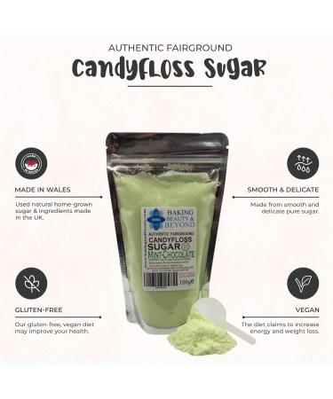 Baking Beauty and Beyond Premium Mint Chocolate Flavour Cotton Candy Floss Sugar - 800g Bulk Flossing Sugar for Every Occasion - Buy Online on GoSupps.com
