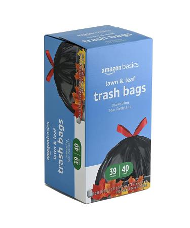 Amazon Basics 39 Gallon Lawn & Leaf Drawstring Trash Bags - 40 Count - Buy Online on GoSupps.com