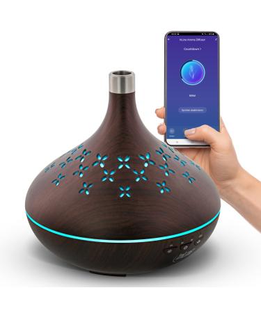 Inline SmartHome aroma diffuser for essential oils 400ml ultrasound humidifier room fragrance fresh air for bedrooms office ambience timer compatible with Alexa/Google Home 40154