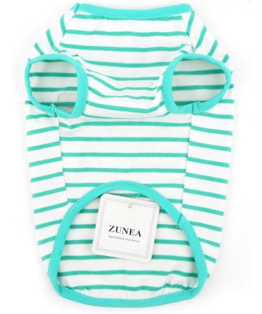Zweitea Summer Dog Shirts for Small Dogs | Striped Breathable Cotton Tank Tops for Chihuahuas | Soft & Comfortable Pet Clothing | Medium Green - Buy Online on GoSupps.com